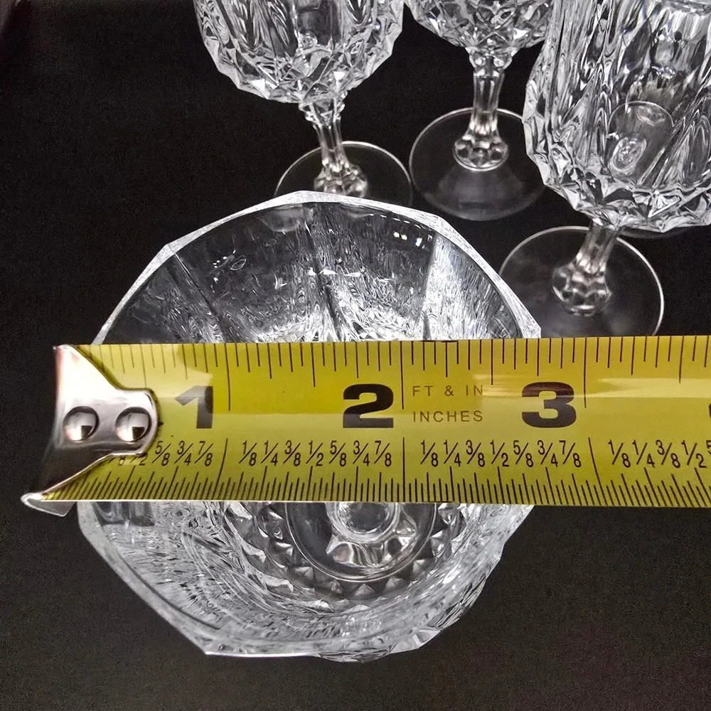 Elegant‎ Set of 5 Crystal D'Arques Cut Wine Glasses Stemware Clear Glassware